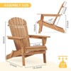 SKONYON 2 PCS Foldable Cedar Adirondack Chair Outdoor Wood Lounger Chair - 3 of 4
