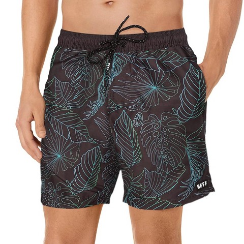 Мужские шорты Neff Daily Tropic Hot Tub Board Shorts for Swimming (Black Tropic, 4XL)