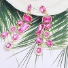Vintage Rectangle Teardrop Chandelier Earrings, Art Deco Wedding Austrian Crystal Drop Dangle Earrings for Women Party Prom - 4 of 4