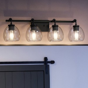 Urban Ambiance Luxury Industrial Bath Light 8.875''H x 31.875''W,  Charcoal Finish,  Lithgow Collection, UHP4187 - 1 of 4