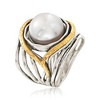Ross-Simons 11.5-12mm Cultured Pearl Openwork Ring in Sterling Silver and 14kt Yellow Gold - 4 of 4