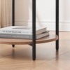 22'' Round Side Table, 2-Tier Small End Table with Open Shelf & Storage Drawer, Wooden Round Nightstand with Metal Legs for Bedroom, Living Room - 4 of 4