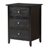 HomeStock Black Nightstand 25x19x15 Transitional Bedside Table with Three Storage Drawers, Durable Build and Sleek Modern Finish - 2 of 4
