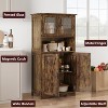 Kitchen Pantry Storage Cabinet With Doors And Shelves, 50.4" Freestanding Pantry Cabinets, Wooden Cupboard, Large Floor Cabinet For Bathroom, Kitchen - 4 of 4