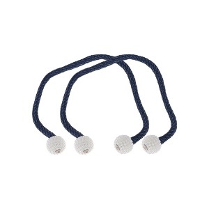 Unique Bargains Magnetic Buckle Medium Faux Pearl Curtain Strap Polyester Rare Earth Magnet 2 Pcs - 1 of 4