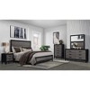 Vynxaria Urban Farmhouse 2-Drawer Nightstand - Dark Gray/Black Finish, Rustic Gray Wood Inlay, Sleek Metal Hardware, Chip Board/MDF - 3 of 4