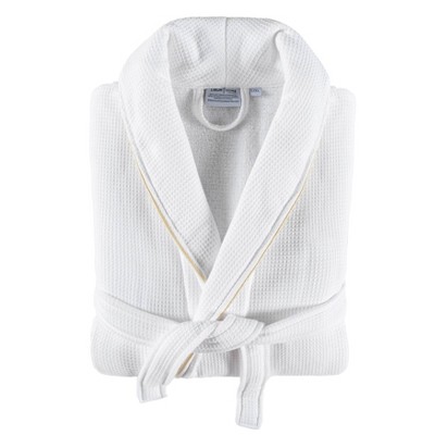 Ecru Waffle Cotton Bathrobe