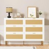 6 Drawer Dresser, 42.5'' Modern Chest of Drawers with Gold Legs and Handles, Boho Wide Double Dresser - 4 of 4