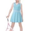 Girls Polo Tennis Dress with Separate Shorts Girls Athletic Dress Golf Dress Summer V Neck Color Block Tank Dress - 2 of 4