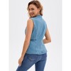 INSPIRE CHIC Women's Denim Button Down V Neck Elastic Waist Waistcoat Sleeveless Jean Jacket - 4 of 4
