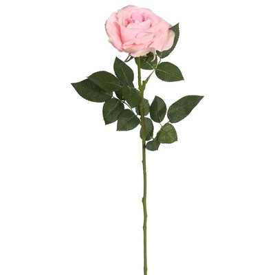 Artificial (Pk/3) Rose Stem (27") Pink - Vickerman