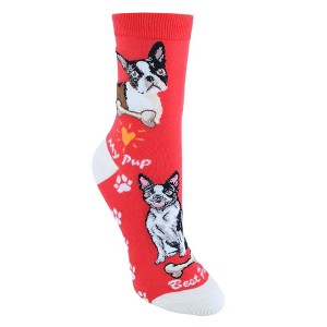 CTM Women's My Pup Crew Novelty Socks - 1 of 4
