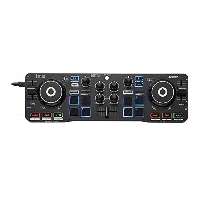 Hercules DJControl Starlight Pocket USB DJ Controller with Headphones & USB Hub, 2 of 4