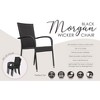 Balkene Home Morgan Outdoor Wicker Stacking Hand Woven No Assembly All Weather Steel Powder Coated Frame Lightweight Portable - Black - Set of 4 - 3 of 4