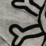 heather gray skull stripe