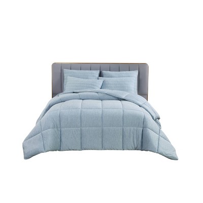 King Heathered Blue Down Alternative Cooling Comforter