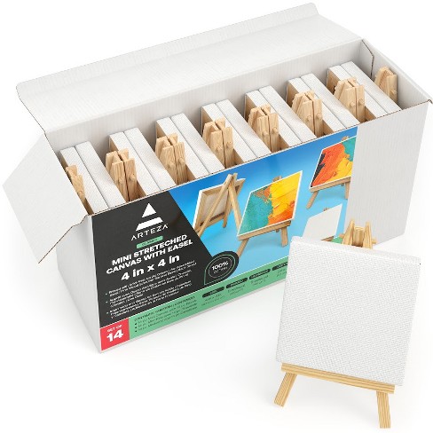 Mini Blank Canvas for Painting With Canvas Holder 