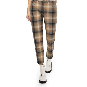 Women's Linen-blend Shadow Plaid Tapered Pants - ON THIS DAY - 1 of 3