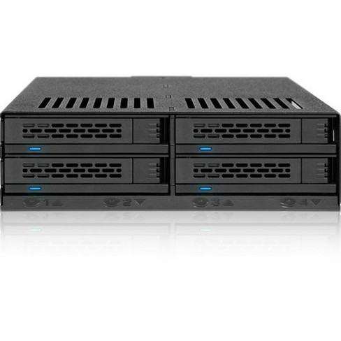 Icy Dock Expresscage Mb324sp B Drive Enclosure For 5 25 Serial Ata 600 6gb S Sas Serial Ata 600 Host Interface Internal Black 4 X 2 5 Bay Target