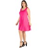 24seven Comfort Apparel Fit and Flare Knee Length Plus Size Tank Dress - 2 of 4