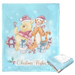 Disney Winnie the Pooh Xmas Wishes Pooh Silk Touch Throw Blanket 50x60 Inches - 1 of 4