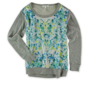 Aeropostale Womens Floral Silk Front Embellished T-Shirt - 1 of 1