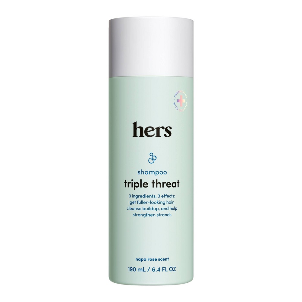 Photos - Hair Product hers Triple Threat Shampoo Thickening & Moisturizing Hair Defense Shampoo