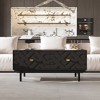 Famapy Black & Gold Coffee Table: Textured Drawers, Ample Storage – Elevate Living Room Style - 2 of 4