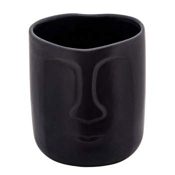 Sagebrook Home 6" Wide Face Ceramic Planter Pot Black