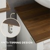 phiestina Crystal White & Walnut Bathroom Sink Cabinet, Double Doors with Open Shelf, U-Shaped Cut-Out, 23.5" W x 11.75" D x 23.5" H - 3 of 4