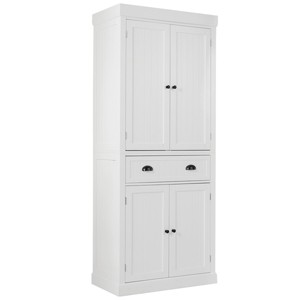Tangkula Kitchen Cabinet Pantry Cupboard Freestanding W/Adjustable Shelves White - 1 of 4