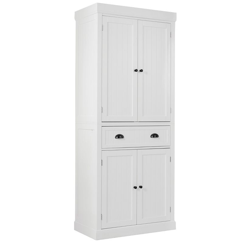 Tangkula Kitchen Cabinet Pantry Cupboard Freestanding W/Adjustable Shelves White, 1 of 11