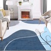 Washable Modern Geometric Rug Non Slip Low Pile Rug Soft Contemporary Throw Floor Cover Foldable Indoor Carpet for Living Room Bedroom Playroom - 2 of 4