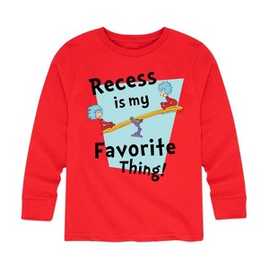 Boys' - Dr. Seuss - Recess Is My Favorite Thing Long Sleeve Graphic T-Shirt - 1 of 4