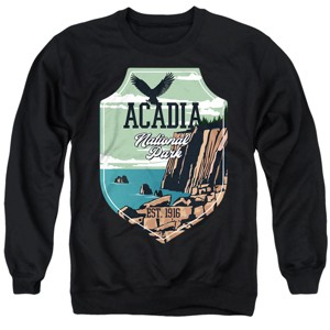 Men's Acadia National Park Sticker Crewneck Sweatshirt - 1 of 4
