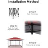 Garvee 13x13FT Pop Up Gazebo, Canopy Tent with Mosquito Netting, Outdoor Patio Gazebo, Backyard Tent for Party, Outdoor Dining,  Lawn, Garden - 3 of 4