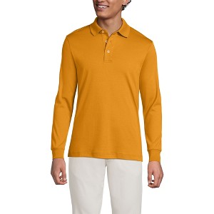 Lands' End Men's Long Sleeve Cotton Supima Polo Shirt - 1 of 3