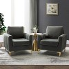 Set of 2 Iapygia Contemporary Tufted Wooden Upholstered Club Chair with Metal Legs for Bedroom Club Chair| ART OF LIVING DESIGNS - 2 of 4