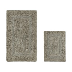 Lux Premium 100% Cotton Tufted Solid Reversible 2 Piece Bath Rug Set – Ultra-Soft, Water-Absorbent, Durable, Machine Washable Bathroom Rug - 1 of 4