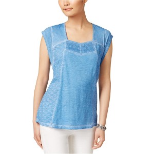 Style & Co. Womens Lace Eyelet Basic T-Shirt - 1 of 1