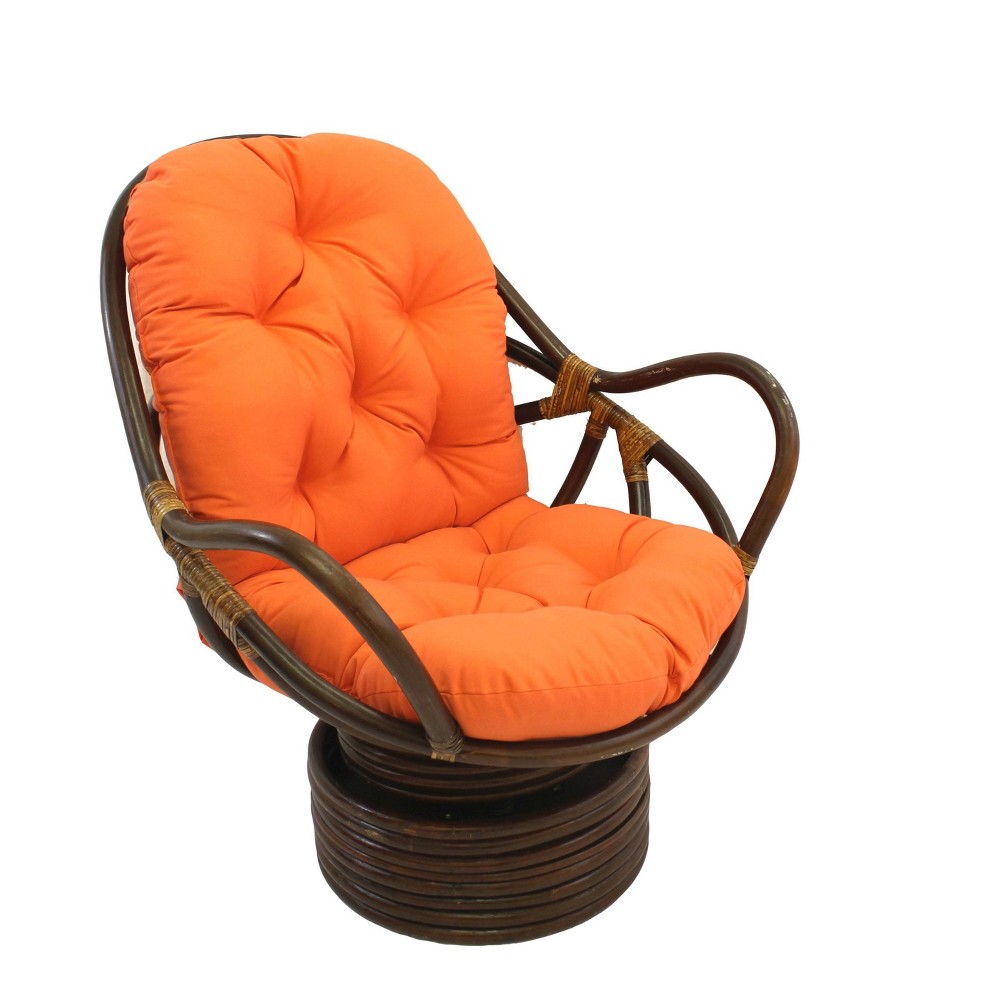 Photos - Rocking Chair Swivel Rocker with Twill Cushion Tangerine Dream - International Caravan