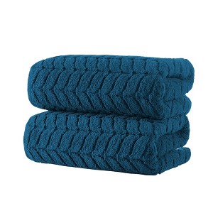 BAGOKIE 100% Cotton Soft Plush Absorbent Quick Dry Bathroom Towel, 2 pcs Bath Towel Set - 1 of 4