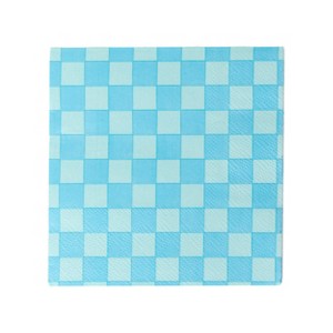 Jollity & Co. - Check It! Out of the Blue Large Napkins - Pack of 16 Paper Napkins - 1 of 3