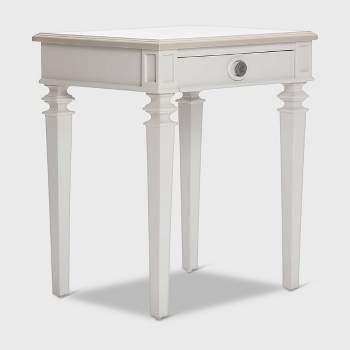 Benson End Table Nightstand with Drawers Light Gray - Finch