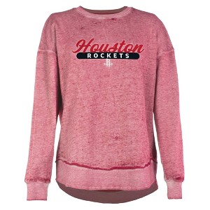 NBA Houston Rockets Women's Burnout Crew Neck Fleece Sweatshirt - 1 of 4