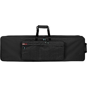 Gator GKP88-BLK Semi-Rigid Lightweight Pro Wheeled Case for 88-Note Keyboards; Charcoal Black With Electric Blue Interior - 1 of 4