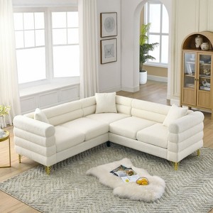 VYNXARIA 81.5-Inch Oversized Corner Sofa, L-Shaped Sectional Couch, 5-Seater Corner Sofas with 3 Cushions - 1 of 4