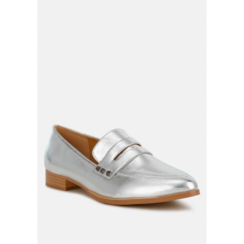Rag Co Womens Potania Penny Strap Metallic Loafers 8 Target