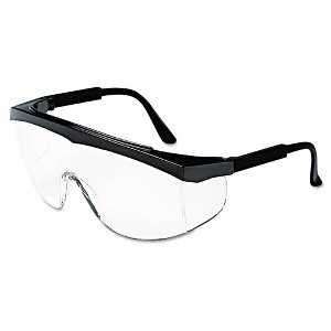 MCR Safety SS1 Series Black Safety Glasses with Clear Lens - Box of 12 - 1 of 1