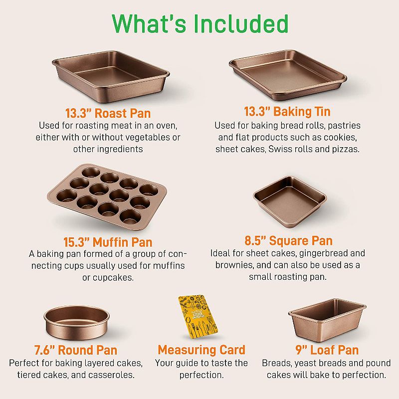 NutriChef 20 Piece Metallic Nonstick Ceramic Pots and Pan Baking Set with Lids and Utensils - gold Bronze, 3 of 6
